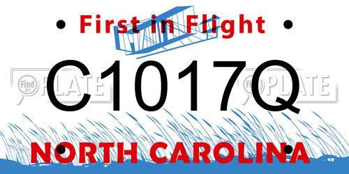 C1017Q North Carolina License Plate