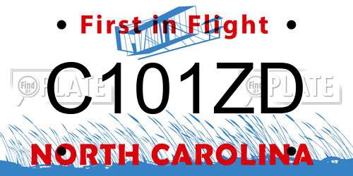 C101ZD North Carolina License Plate