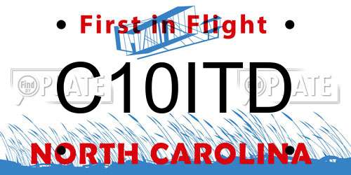 C10ITD North Carolina License Plate