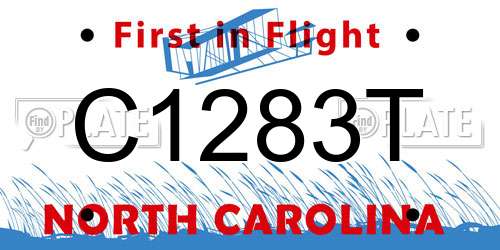 C1283T North Carolina License Plate