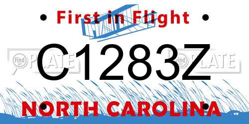 C1283Z North Carolina License Plate