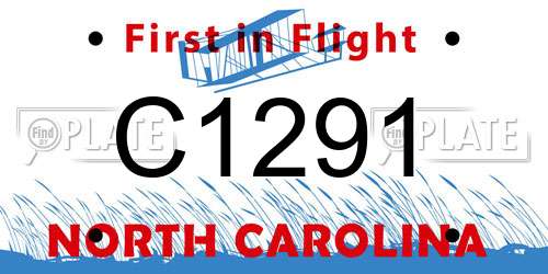 C1291 North Carolina License Plate