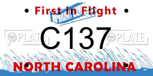 C137 North Carolina License Plate