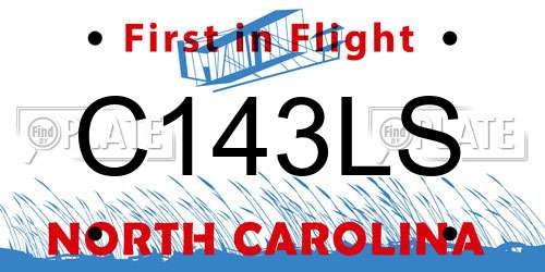 C143LS North Carolina License Plate