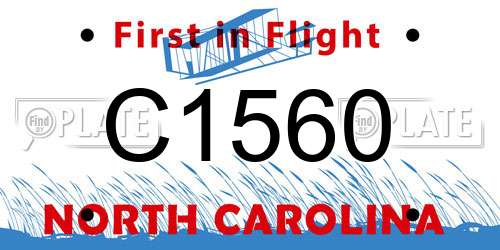 C1560 North Carolina License Plate