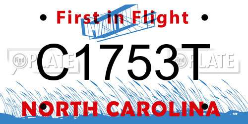 C1753T North Carolina License Plate