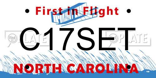 C17SET North Carolina License Plate