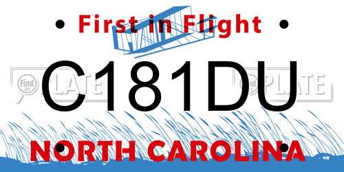 C181DU North Carolina License Plate