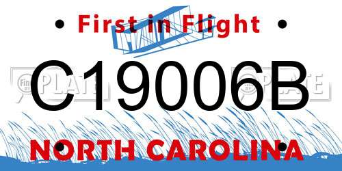 C19006B North Carolina License Plate