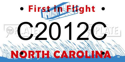 C2012C North Carolina License Plate