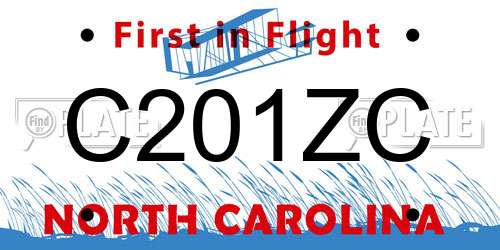C201ZC North Carolina License Plate