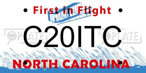 C20ITC North Carolina License Plate