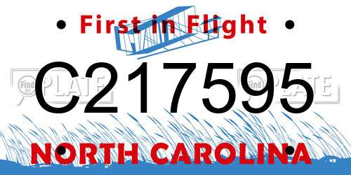 C217595 North Carolina License Plate