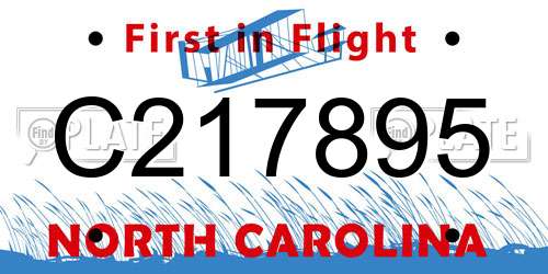 C217895 North Carolina License Plate