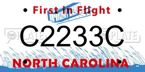 C2233C North Carolina License Plate