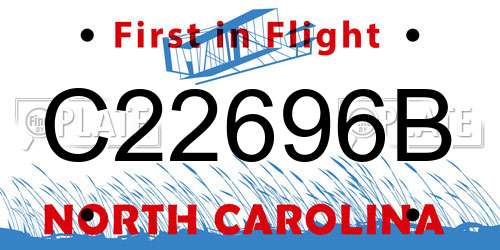 C22696B North Carolina License Plate