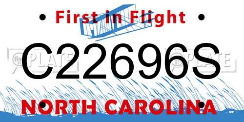 C22696S North Carolina License Plate
