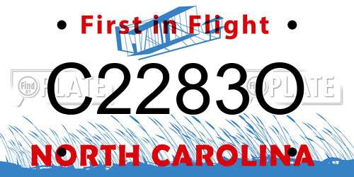 C2283O North Carolina License Plate