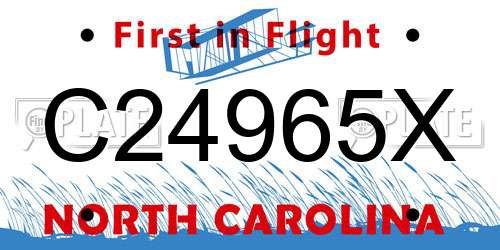 C24965X North Carolina License Plate