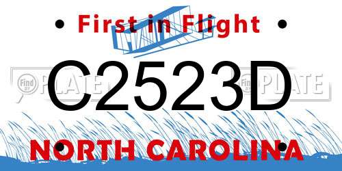 C2523D North Carolina License Plate