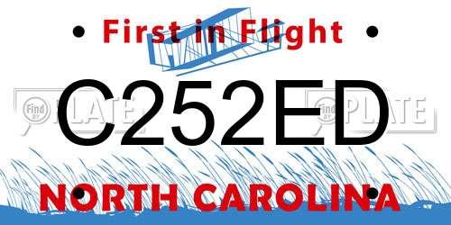 C252ED North Carolina License Plate