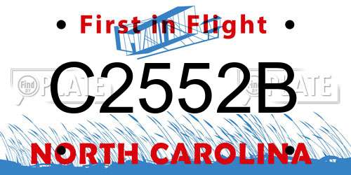 C2552B North Carolina License Plate