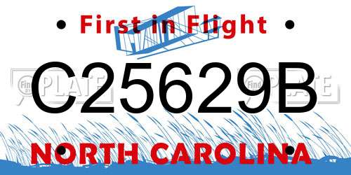 C25629B North Carolina License Plate