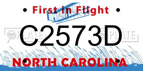 C2573D North Carolina License Plate