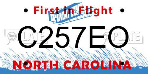 C257EO North Carolina License Plate