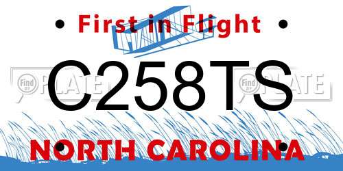 C258TS North Carolina License Plate