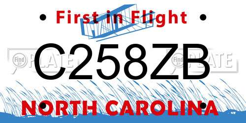 C258ZB North Carolina License Plate