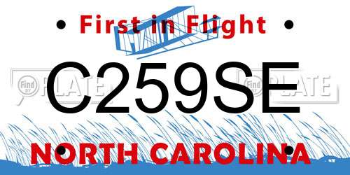 C259SE North Carolina License Plate