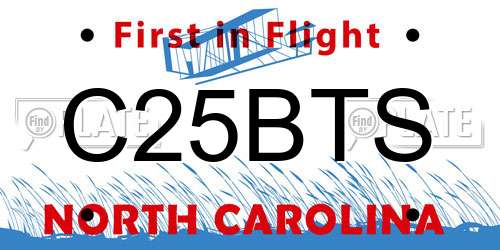 C25BTS North Carolina License Plate