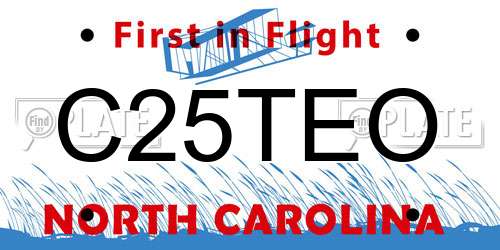 C25TEO North Carolina License Plate