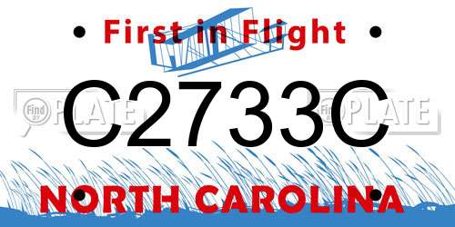 C2733C North Carolina License Plate