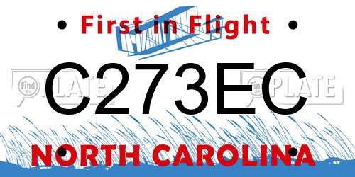 C273EC North Carolina License Plate