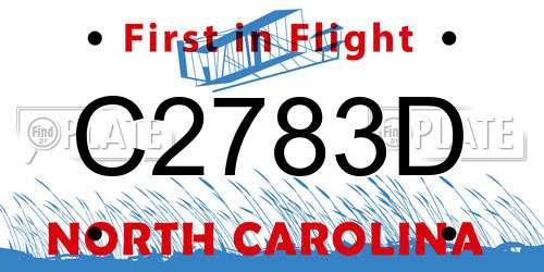 C2783D North Carolina License Plate