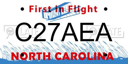C27AEA North Carolina License Plate