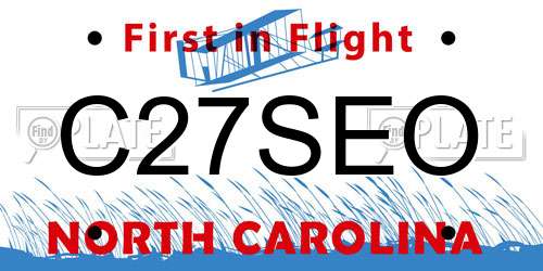 C27SEO North Carolina License Plate