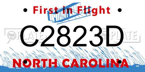 C2823D North Carolina License Plate