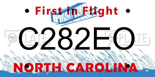 C282EO North Carolina License Plate