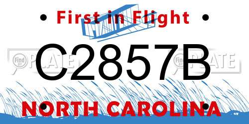 C2857B North Carolina License Plate