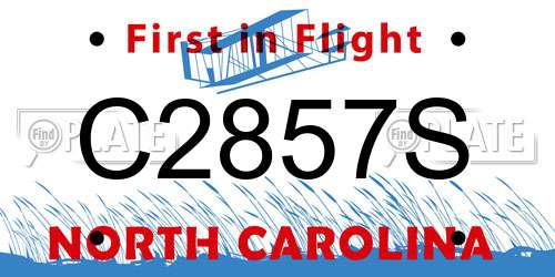 C2857S North Carolina License Plate