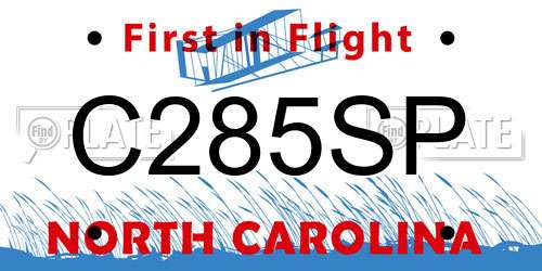 C285SP North Carolina License Plate