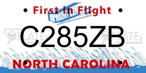 C285ZB North Carolina License Plate