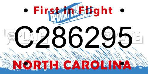 C286295 North Carolina License Plate