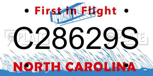 C28629S North Carolina License Plate