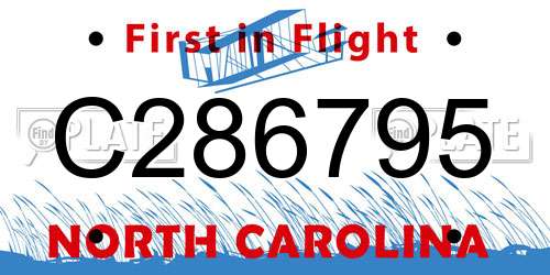 C286795 North Carolina License Plate