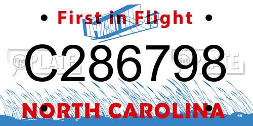 C286798 North Carolina License Plate