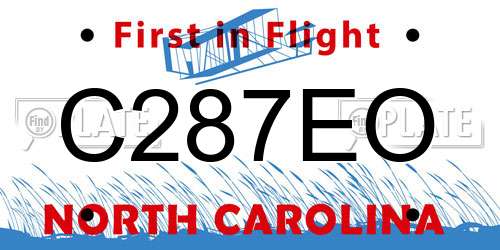 C287EO North Carolina License Plate